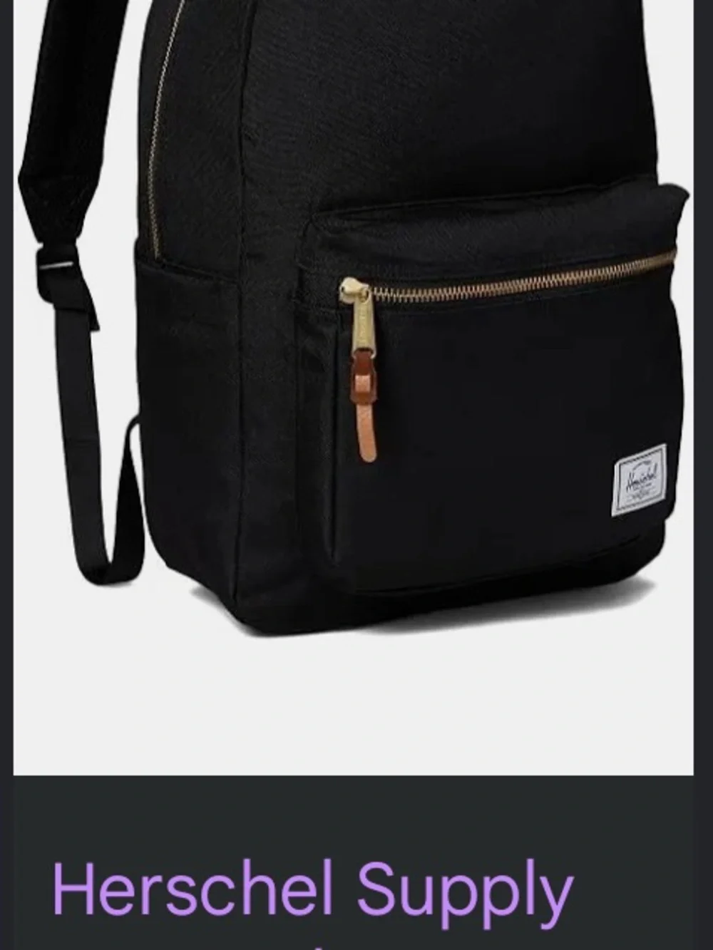 Herschel Supply Company Black Settlement Backpack with Leather Accents